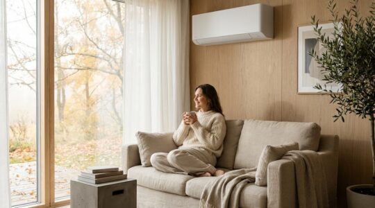 Reversible heat pumps to provide comfort cooling